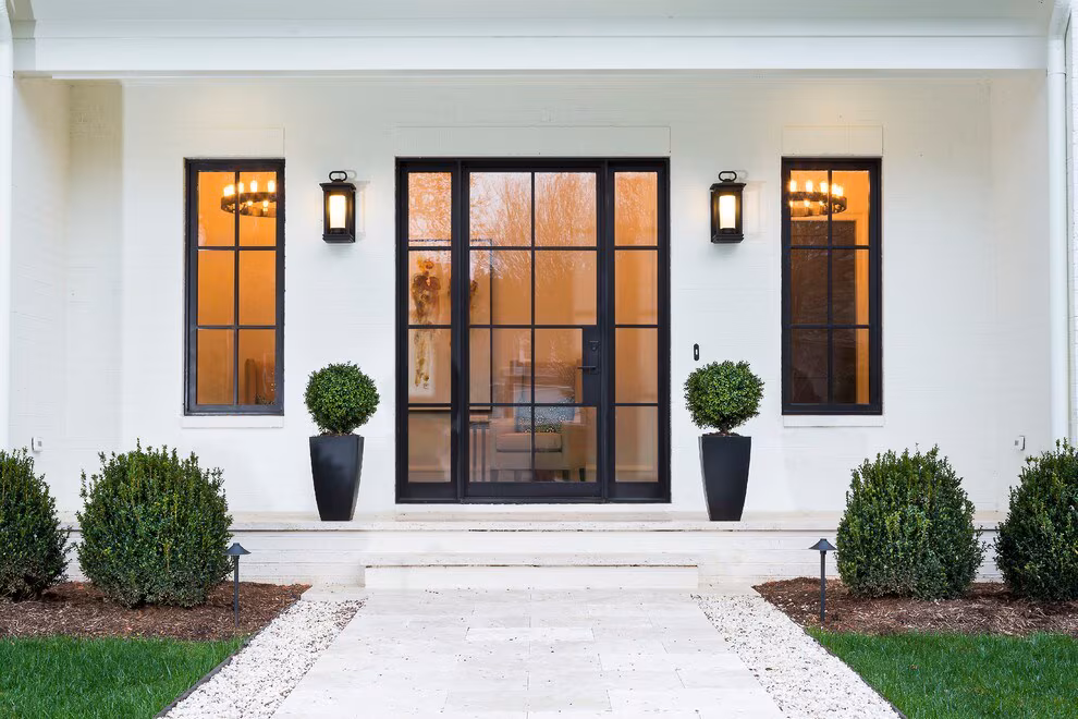 External glass doors